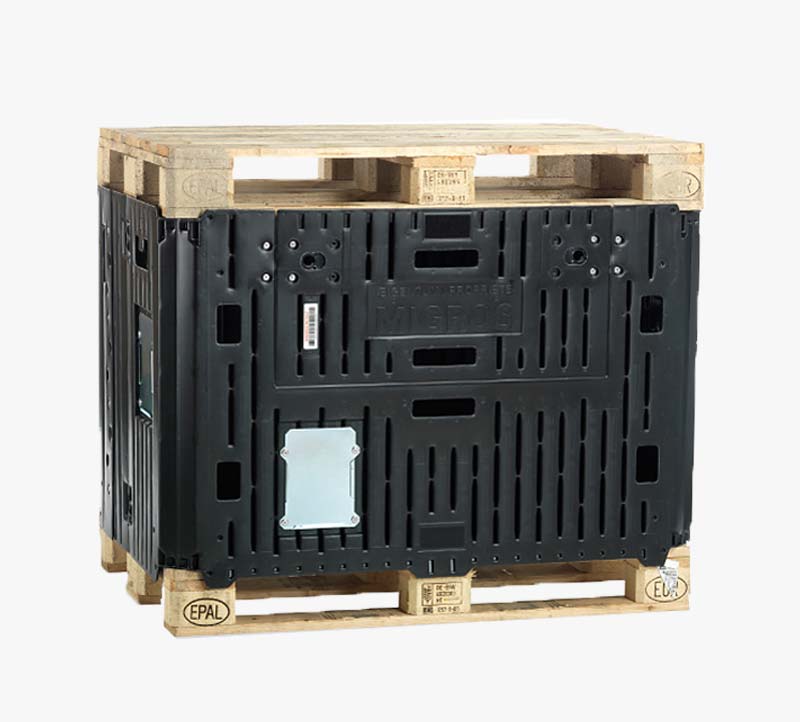 The combination of pallet and pallet sleeve Euro Sleeve is stackable